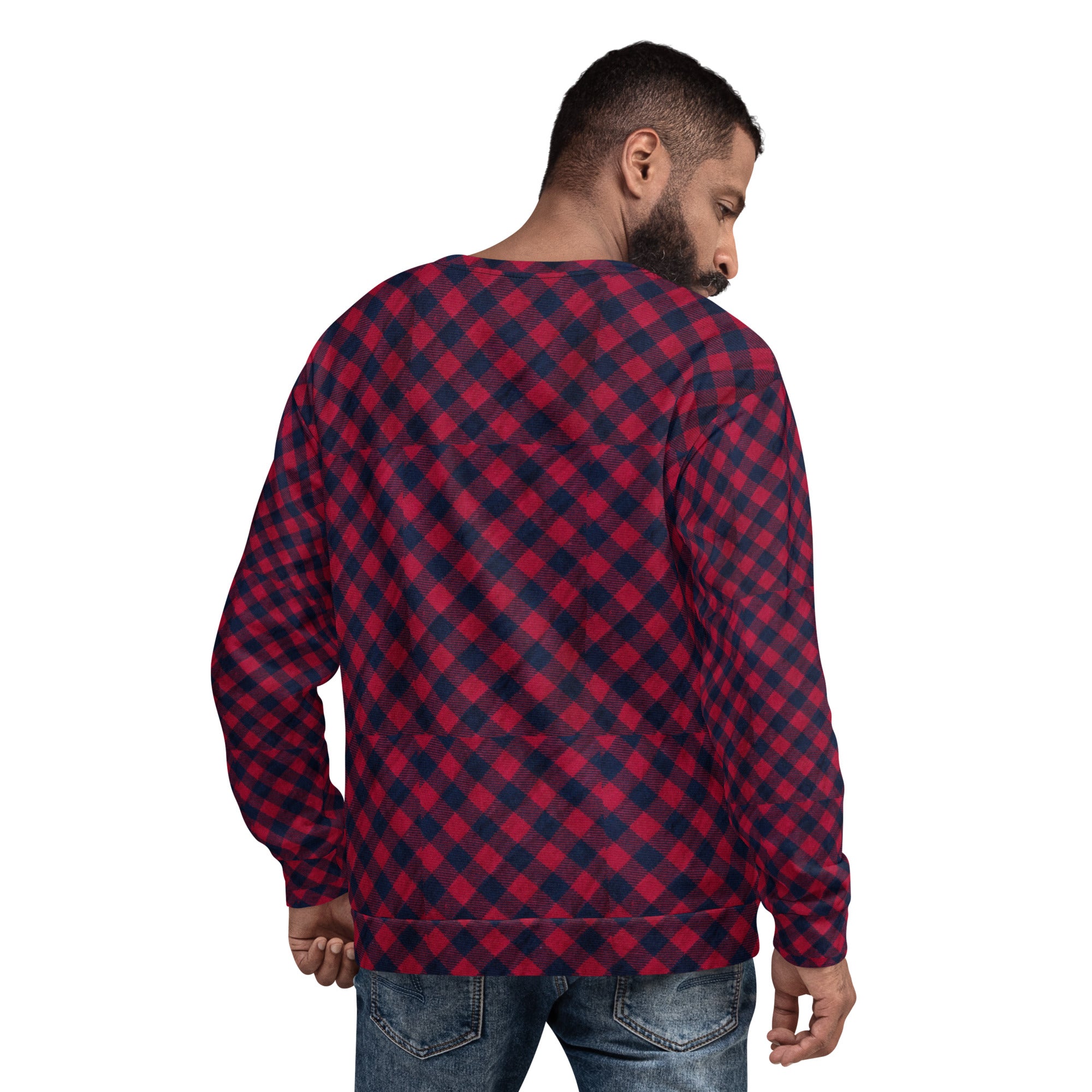 Plaid "Santa" Christmas Shirt. Christmas Sweater Alternative. Unisex Party Sweatshirt or Pullover. WickedYo.
